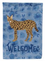 Carolines Treasures  CK4969GF Savannah #3 Cat Welcome Flag Garden Size, Blue