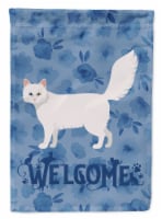 Carolines Treasures CK4998CHF Turkish Angora Cat Welcome House Flag, Blue