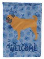 Carolines Treasures CK6174CHF Pug Welcome House Flag