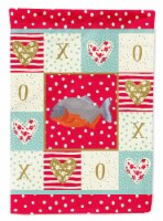 Carolines Treasures CK5495GF Piranha Love Garden Flag, Red