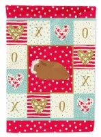 Carolines Treasures CK5428GF Crested Guinea Pig Love Garden Flag, Red