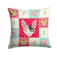 Carolines Treasures  CK5107PW1414 Cornish Rex Cat Love Fabric Decorative Pillow,