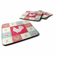 Carolines Treasures CK5267FC 3.5 x 3.5 in. Leghorn Chicken Love Foam Coaster - Set of 4