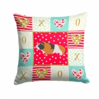 Carolines Treasures  CK5432PW1414 Rex Guinea Pig Love Fabric Decorative Pillow,