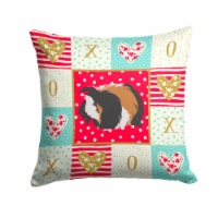 Carolines Treasures  CK5433PW1414 Sheba Guinea Pig Love Fabric Decorative Pillow
