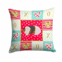 Carolines Treasures  CK5436PW1414 Teddy Guinea Pig Love Fabric Decorative Pillow