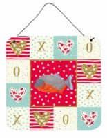 Carolines Treasures  CK5495DS66 Piranha Love Wall or Door Hanging Prints, Red