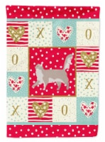 Carolines Treasures CK5574CHF 28 x 0.01 x 40 in. Chantilly Tiffany Cat Love Canvas House Flag
