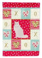 Carolines Treasures CK5751CHF 28 x 0.01 x 40 in. Chantilly Tiffany Cat Love Canvas House Flag