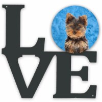 Blue Yorkie Puppy / Yorkshire Terrier Metal Wall Artwork Love