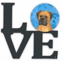 Blue Bullmastiff Metal Wall Artwork Love