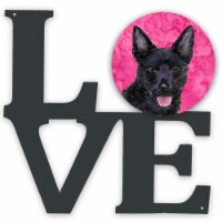 Pink Australian Kelpie Metal Wall Artwork Love