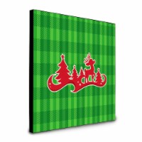 Christmas Tree Reindeer Green Artwork Panel wall-decor,