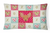 Russian Tor Terrier Love Canvas Fabric Decorative Pillow, Red