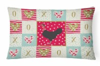 Naked Neck Chicken Love Canvas Fabric Decorative Pillow, Red
