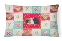 Abyssinian Guinea Pig Love Canvas Fabric Decorative Pillow, Red