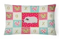 Himalayan Guinea Pig Love Canvas Fabric Decorative Pillow, Red