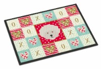Carolines Treasures CK5185JMAT Bichon Fris? Love Doormat 24x36, Red