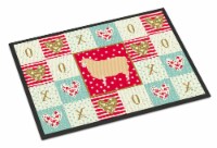 English Leicester Longwool Sheep Love Indoor or Outdoor Mat 24x36, Red