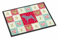 Carolines Treasures  CK5893MAT Shar Pei #1 Love Indoor or Outdoor Mat 18x27, Red