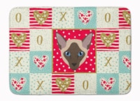 Siamese Modern Cat Love Machine Washable Memory Foam Mat, Red