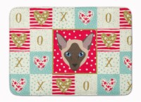 Siamese Modern Cat Love Machine Washable Memory Foam Mat, Red