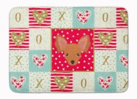 Russian Tor Terrier Love Machine Washable Memory Foam Mat, Red