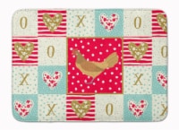 Frisian Friesian Chicken Love Machine Washable Memory Foam Mat, Red