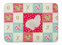 White Holland Turkey Love Machine Washable Memory Foam Mat, Red