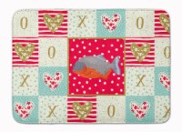 Carolines Treasures  CK5495RUG Piranha Love Machine Washable Memory Foam Mat, Re