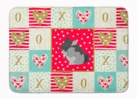 Black Velvet Chinchilla Love Machine Washable Memory Foam Mat, Red