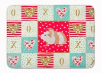 Silkie Guinea Pig Love Machine Washable Memory Foam Mat, Red