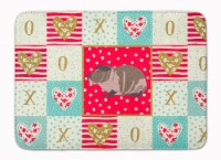 Skinny Guinea Pig Love Machine Washable Memory Foam Mat, Red