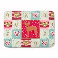 Russian Tor Terrier #2 Love Machine Washable Memory Foam Mat, Red