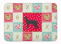 Black Cornish Rex Cat Love Machine Washable Memory Foam Mat, Red