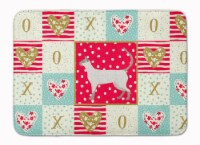 Siamese modern #1 Cat Love Machine Washable Memory Foam Mat, Red