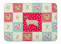 Siamese Modern #2 Cat Love Machine Washable Memory Foam Mat, Red