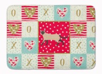 Siamese Traditional #2 Cat Love Machine Washable Memory Foam Mat, Red