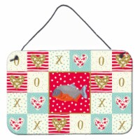 Carolines Treasures  CK5495DS812 Piranha Love Wall or Door Hanging Prints, Red