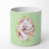 Bichon Fris? #1 Green Flowers 10 oz Soy Candle CK4279CDL