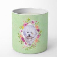 Bichon Fris? #2 Green Flowers 10 oz Soy Candle CK4280CDL