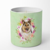 German Shepherd #1 Green Flowers 10 oz Soy Candle CK4306CDL