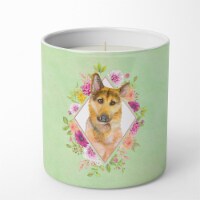 German Shepherd #2 Green Flowers 10 oz Soy Candle CK4307CDL