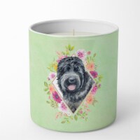 Russian Black Terrier Green Flowers 10 oz Soy Candle CK4336CDL
