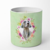 Weimaraner Green Flowers 10 oz Soy Candle CK4351CDL