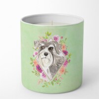 Schnauzer #1 Green Flowers 10 oz Soy Candle CK4375CDL