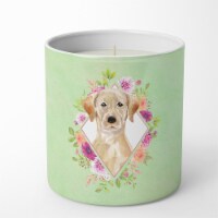 Yellow Lab Green Flowers 10 oz  Soy Candle CK4387CDL
