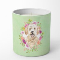 Goldendoodle Green Flowers 10 oz Soy Candle CK4396CDL
