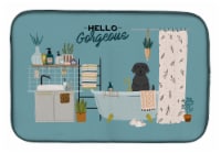 Carolines Treasures  CK7479DDM Black Labrador in Bathtub Dish Drying Mat