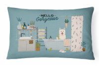 White German Shepherd in Bathtub Canvas Fabric Decorative Pillow